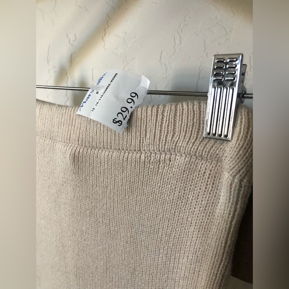 Sincerely Jules|Tan chunky knit midi maxi skirt with cutout details at bottom• - Picture 7 of 13